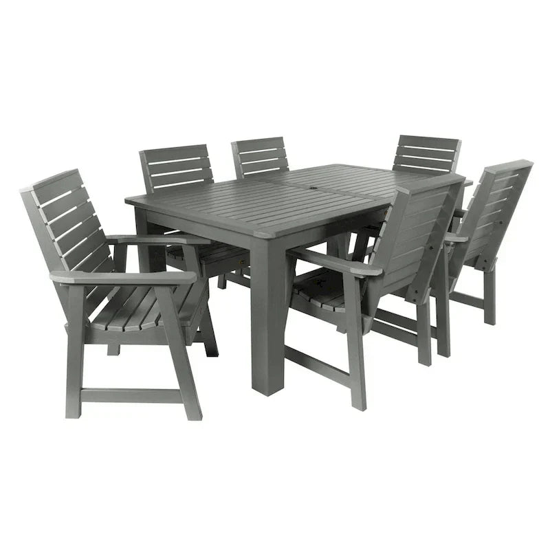 Ensemble de salle à manger d'extérieur 7 pièces, table 107 x 183 cm – Sanzelize Design