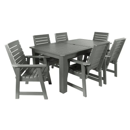 Ensemble de salle à manger d'extérieur 7 pièces, table 107 x 183 cm – Sanzelize Design