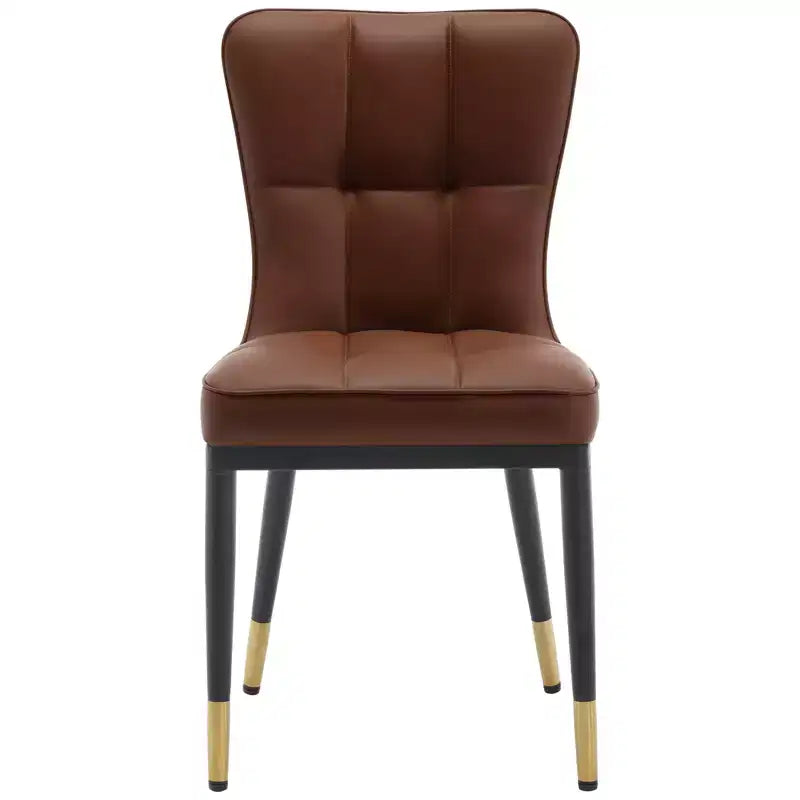 Lot de 6 chaises de salle à manger, modernes, rembourrées, en similicuir, avec haut dossier, pieds en métal – Sanzelize Design
