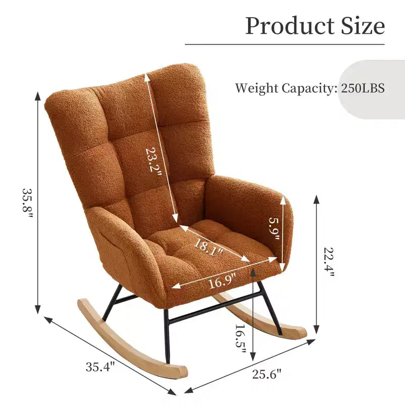Fauteuil à bascule pour chambre d'enfant, Fauteuil à bascule pour salon pour l'allaitement – Sanzelize Design