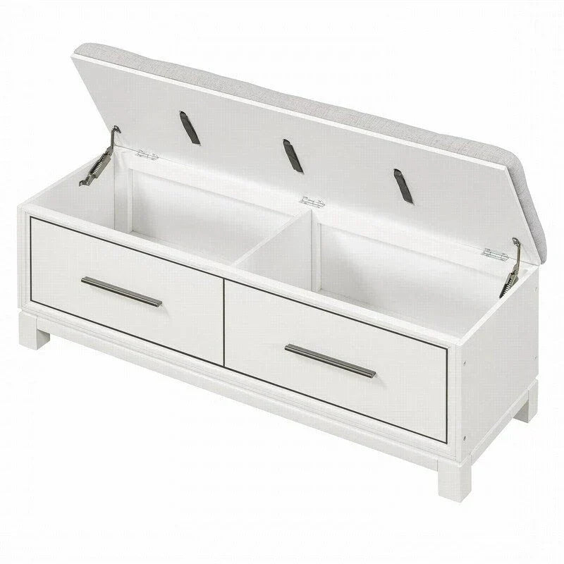 Banc à chaussures avec coussin amovible et rangement dissimulé pour l'entrée et le salon – Sanzelize Design