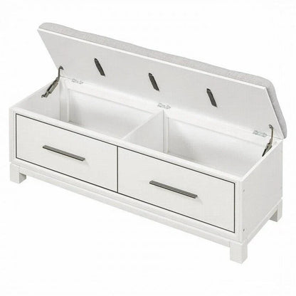 Banc à chaussures avec coussin amovible et rangement dissimulé pour l'entrée et le salon – Sanzelize Design