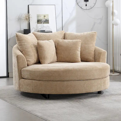 Fauteuil Moderne Rond Avec 5 Coussins Et Pouf Optionnel – Sanzelize Design
