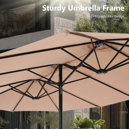Grand Parasol Double Face de 4,5 m avec Base Incluse pour terrasse – Sanzelize Design