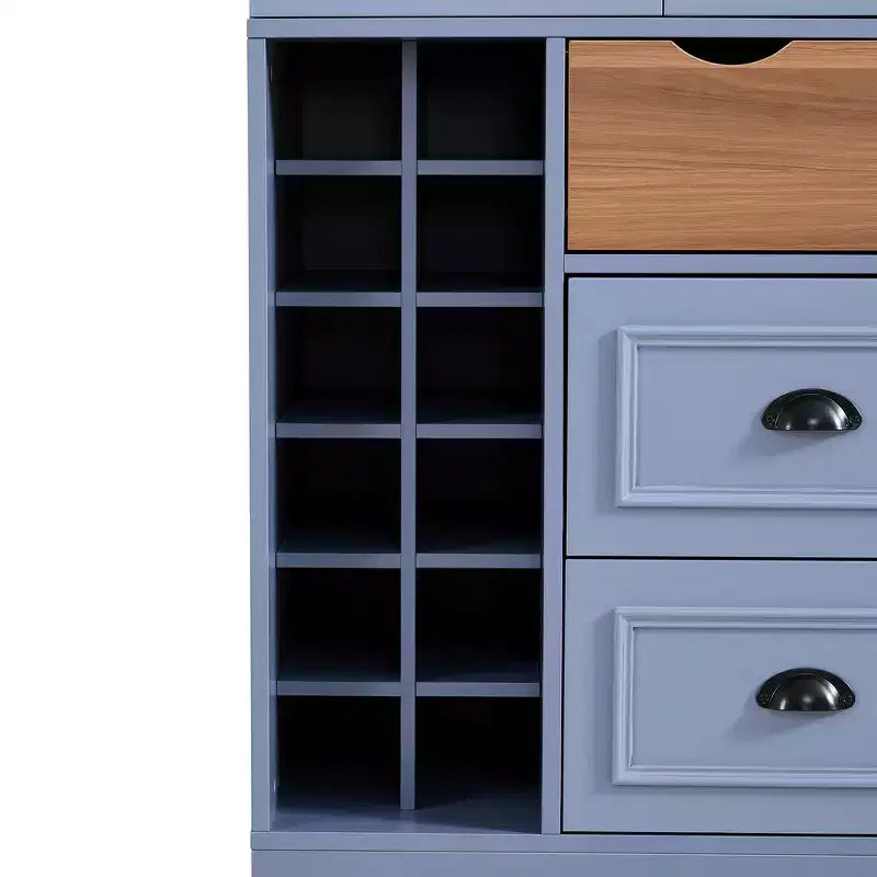 Garde-manger de cuisine autoportant de 180 cm de haut, grand buffet de salle à manger avec 4 portes pliantes, étagères – Sanzelize Design