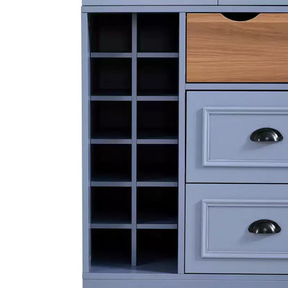 Garde-manger de cuisine autoportant de 180 cm de haut, grand buffet de salle à manger avec 4 portes pliantes, étagères – Sanzelize Design