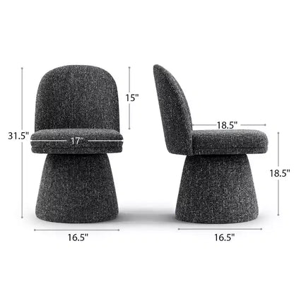 Lot de 6 chaises de salle à manger modernes sans accoudoirs, pivotantes à 360°, avec piétement tulipe – Sanzelize Design