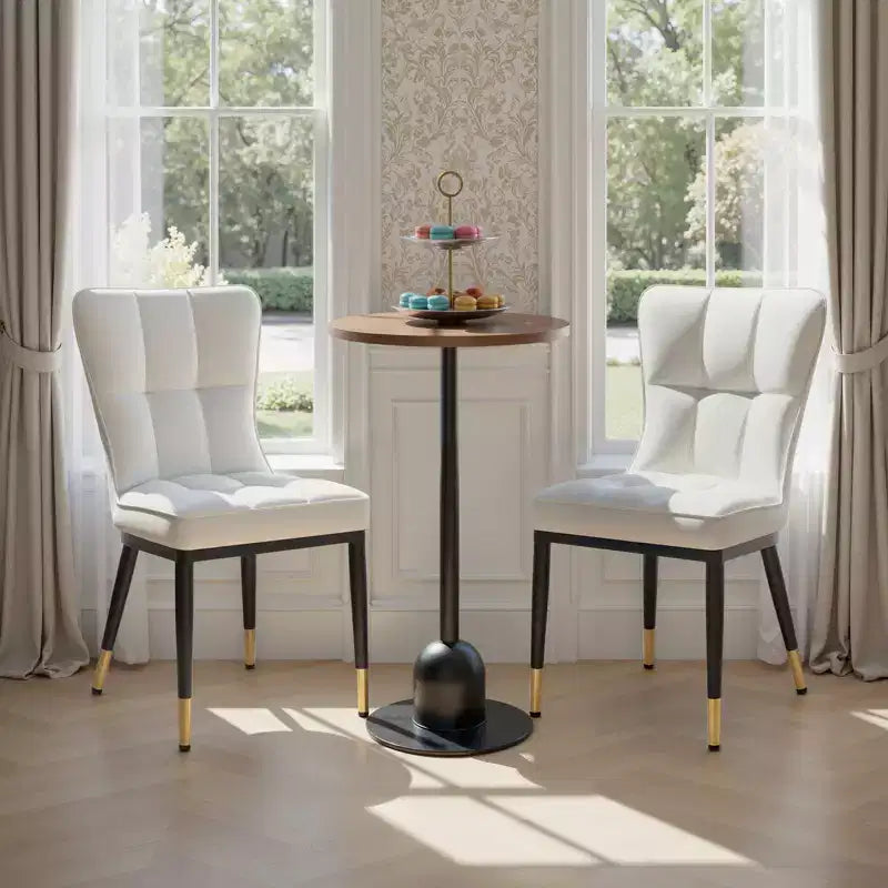 Lot de 6 chaises de salle à manger, modernes, rembourrées, en similicuir, avec haut dossier, pieds en métal – Sanzelize Design