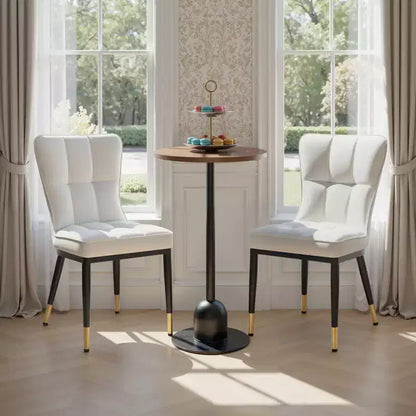 Lot de 6 chaises de salle à manger, modernes, rembourrées, en similicuir, avec haut dossier, pieds en métal – Sanzelize Design