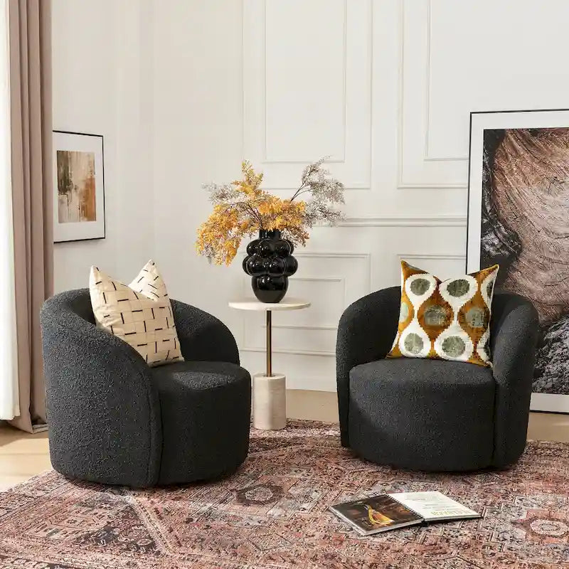 Fauteuil pivotant rembourré de 86 cm de large (lot de 2) – Sanzelize Design