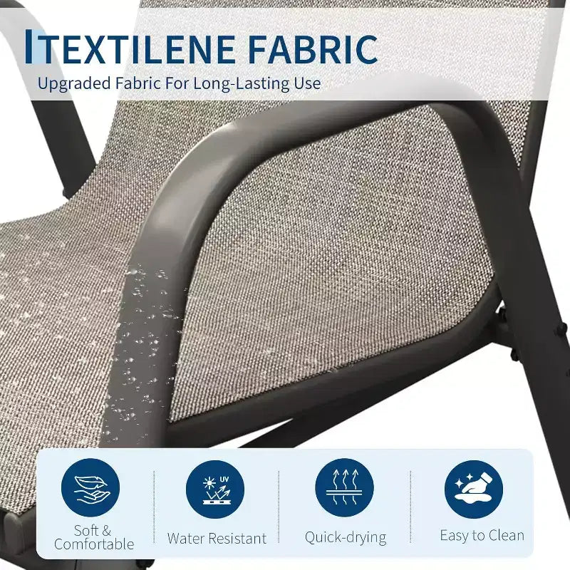 Chaises de jardin, Lot de 4/6 chaises de salle à manger empilables d'extérieur en textilène léger résistant aux – Sanzelize Design