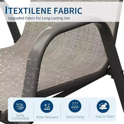 Chaises de jardin, Lot de 4/6 chaises de salle à manger empilables d'extérieur en textilène léger résistant aux – Sanzelize Design