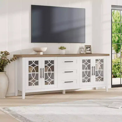 Meuble TV avec tiroirs de rangement, Meuble TV, Table console TV pour salon/chambre à coucher, Armoire de rangement – Sanzelize Design