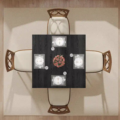 Table à manger carrée de 100 cm pour 2-4 personnes avec pieds en bois massif pour salon et salle à manger – Sanzelize Design