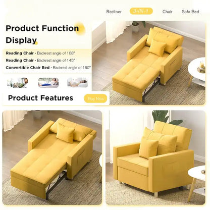Fauteuil convertible 3-en-1, plusieurs coloris, une place – Sanzelize Design