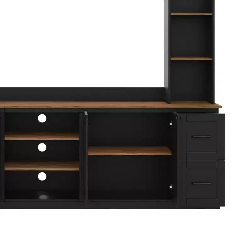 Meuble TV mural 4-en-1 de style campagnard, convient aux téléviseurs jusqu'à 178 cm – Sanzelize Design