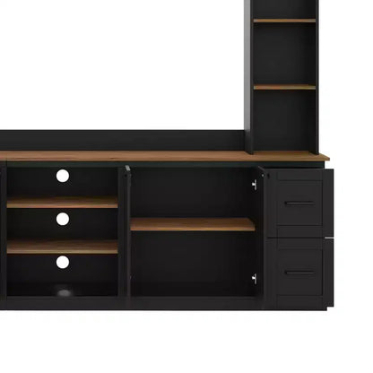 Meuble TV mural 4-en-1 de style campagnard, convient aux téléviseurs jusqu'à 178 cm – Sanzelize Design