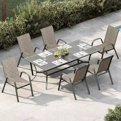 Chaises de jardin, Lot de 4/6 chaises de salle à manger empilables d'extérieur en textilène léger résistant aux – Sanzelize Design