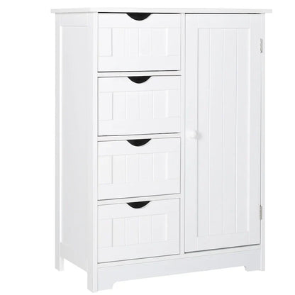 Meuble de Rangement Salle de Bain sur Pied avec 4 Tiroirs – Sanzelize Design
