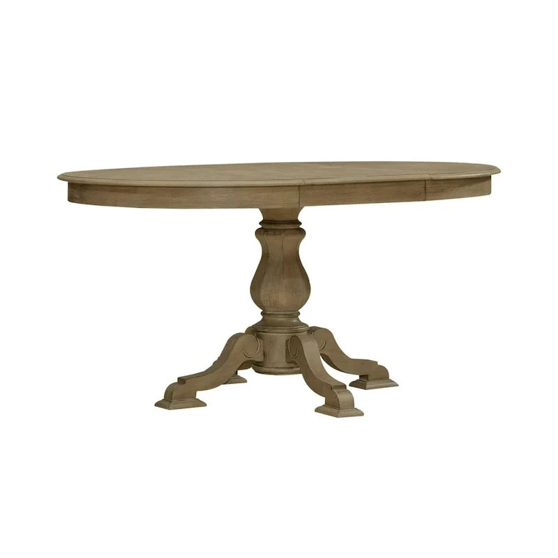 Table à dîner ronde sur pied avec rallonges escamotables - 2 finitions – Sanzelize Design