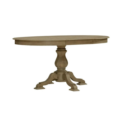 Table à dîner ronde sur pied avec rallonges escamotables - 2 finitions – Sanzelize Design