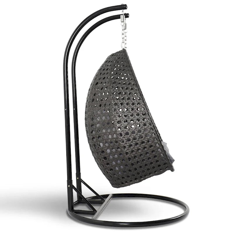 Fauteuil suspendu œuf 2 places avec support - Balançoire / hamac de jardin en rotin osier pour extérieur/intérieur avec – Sanzelize Design