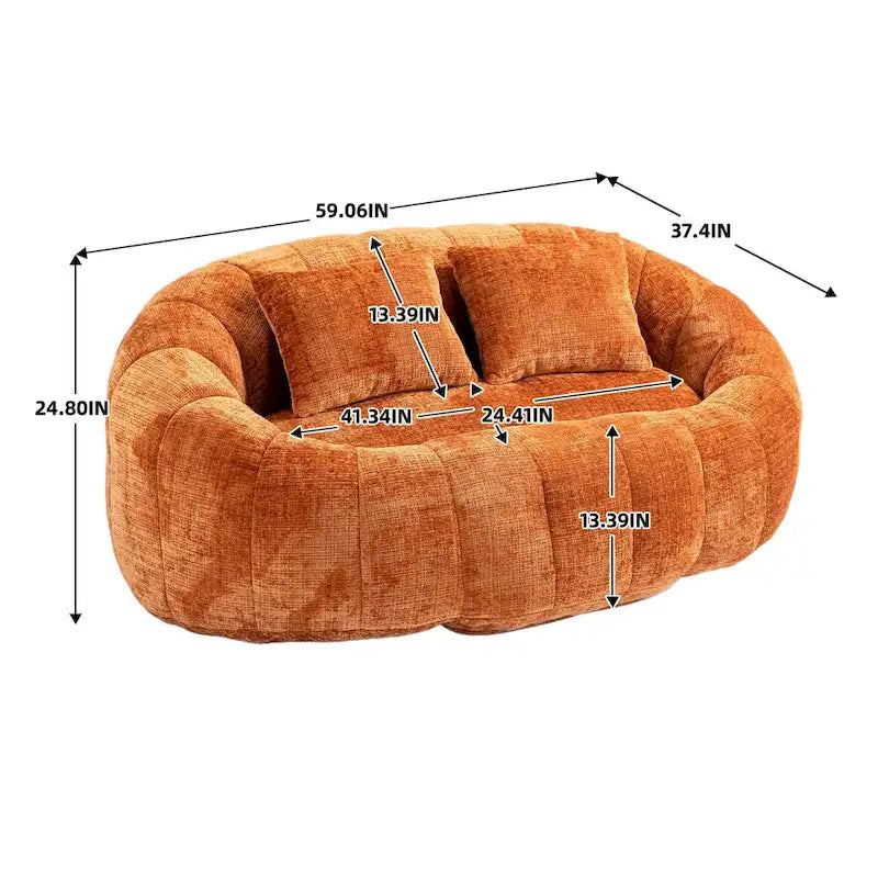 Fauteuil poire paresseux en chenille – Sanzelize Design