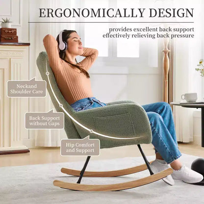 Fauteuil à bascule pour chambre d'enfant, Fauteuil à bascule pour salon pour l'allaitement – Sanzelize Design