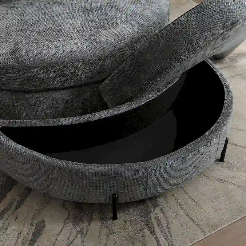 Fauteuil Moderne Rond Avec 5 Coussins Et Pouf Optionnel – Sanzelize Design
