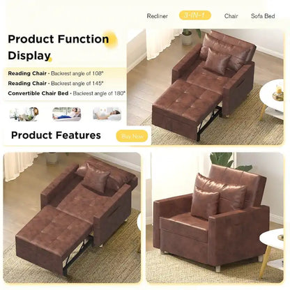 Fauteuil convertible 3-en-1, plusieurs coloris, une place – Sanzelize Design