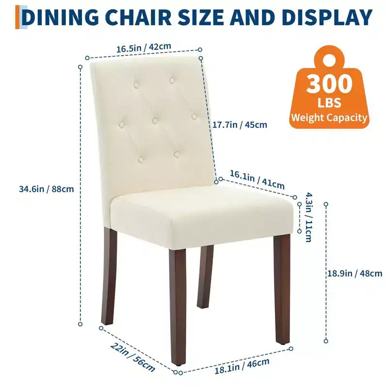 Lot de 6 / 4 chaises de salle à manger Parsons capitonnées - Chaises de cuisine en tissu rembourrées avec pieds en bois – Sanzelize Design