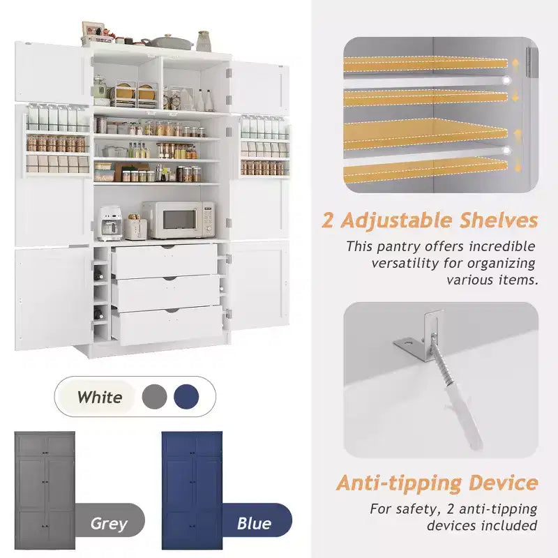 Grand meuble de garde-manger de cuisine avec prises électriques – Sanzelize Design