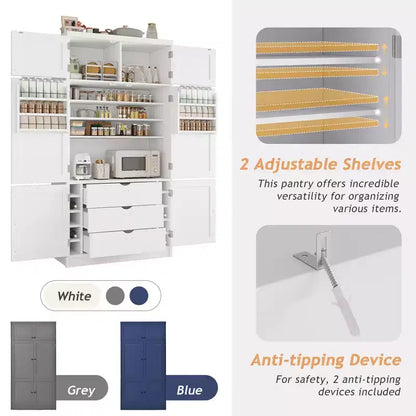 Grand meuble de garde-manger de cuisine avec prises électriques – Sanzelize Design