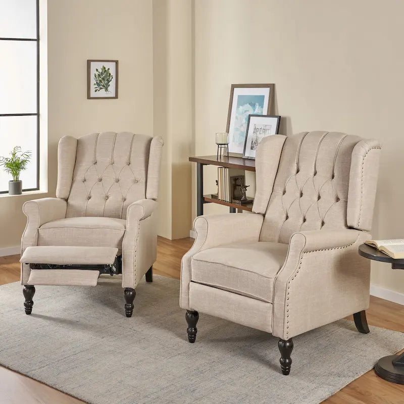 Fauteuils inclinables en tissu touffeté Walter (lot de 2) – Sanzelize Design