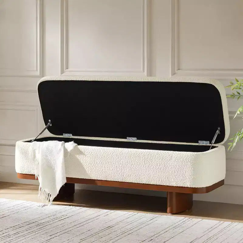 Banc à dessus rabattable Clara Simple Assemble avec cadre en bois massif – Sanzelize Design