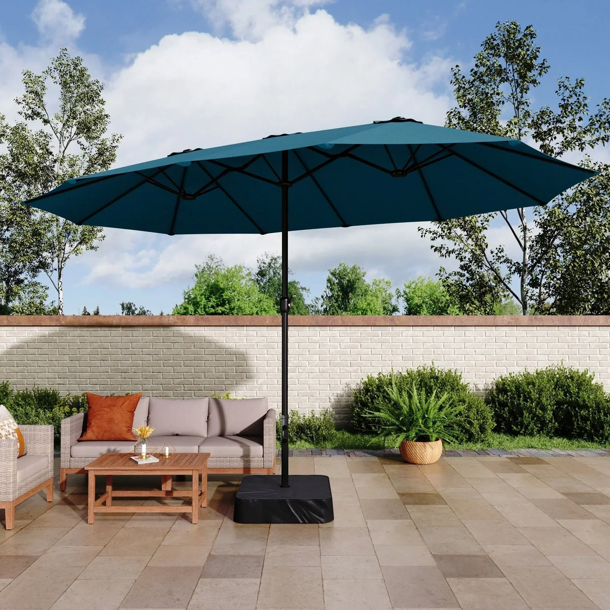 Grand Parasol Double Face de 4,5 m avec Base Incluse pour terrasse – Sanzelize Design