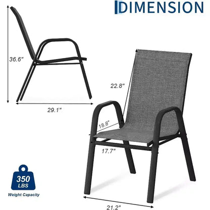 Chaises de jardin, Lot de 4/6 chaises de salle à manger empilables d'extérieur en textilène léger résistant aux – Sanzelize Design
