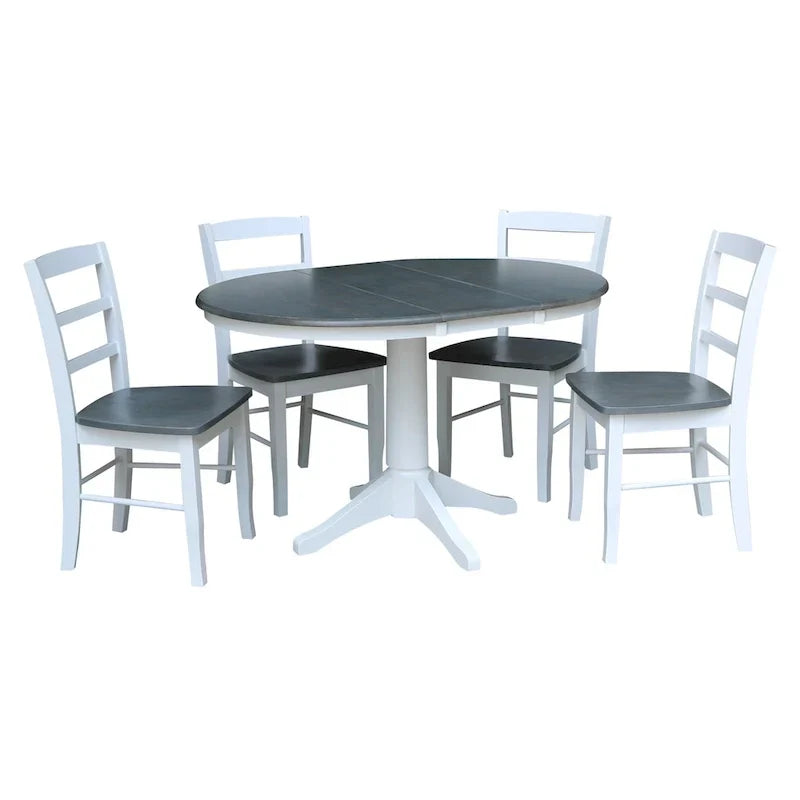 Table à manger ronde extensible 91,4 cm avec 4 chaises Madrid – Sanzelize Design