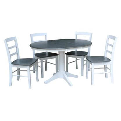 Table à manger ronde extensible 91,4 cm avec 4 chaises Madrid – Sanzelize Design