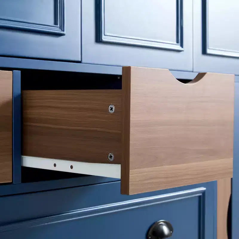 Garde-manger de cuisine autoportant de 180 cm de haut, grand buffet de salle à manger avec 4 portes pliantes, étagères – Sanzelize Design