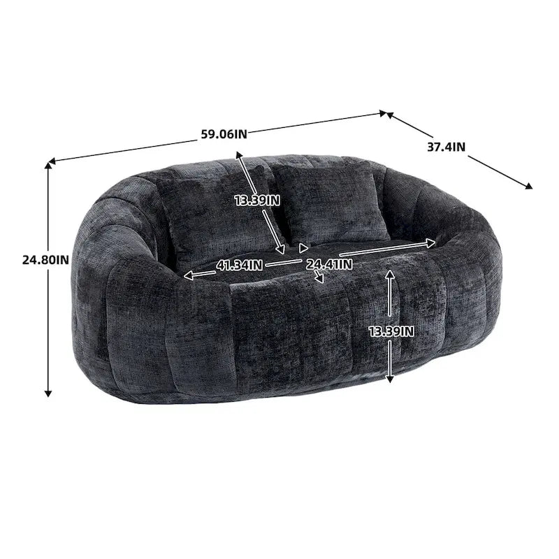 Fauteuil poire paresseux en chenille – Sanzelize Design
