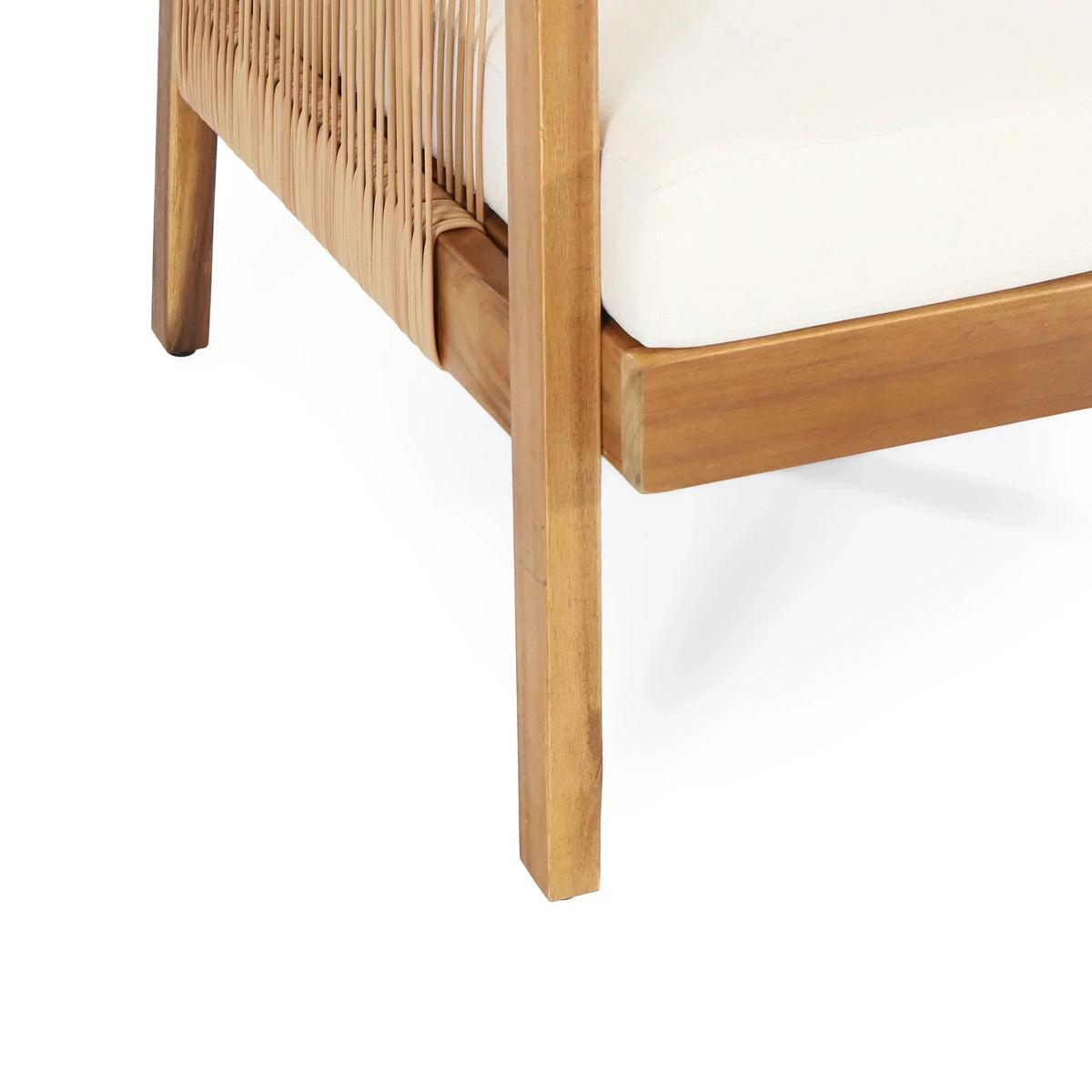 Ensemble de fauteuils de club en bois d'acacia et osier Jabe d'extérieur – Sanzelize Design