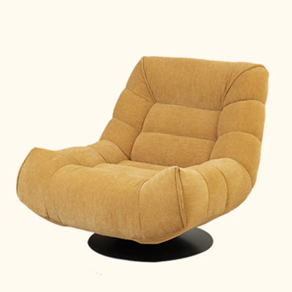 Fauteuil pivotant d'appoint en tissu chenille tufté jaune – Sanzelize Design