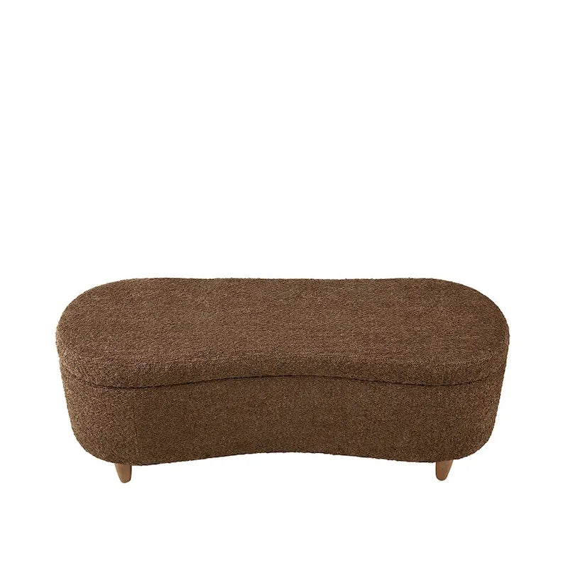 Banc de rangement rabattable Bailey Taupe Boucle – Sanzelize Design