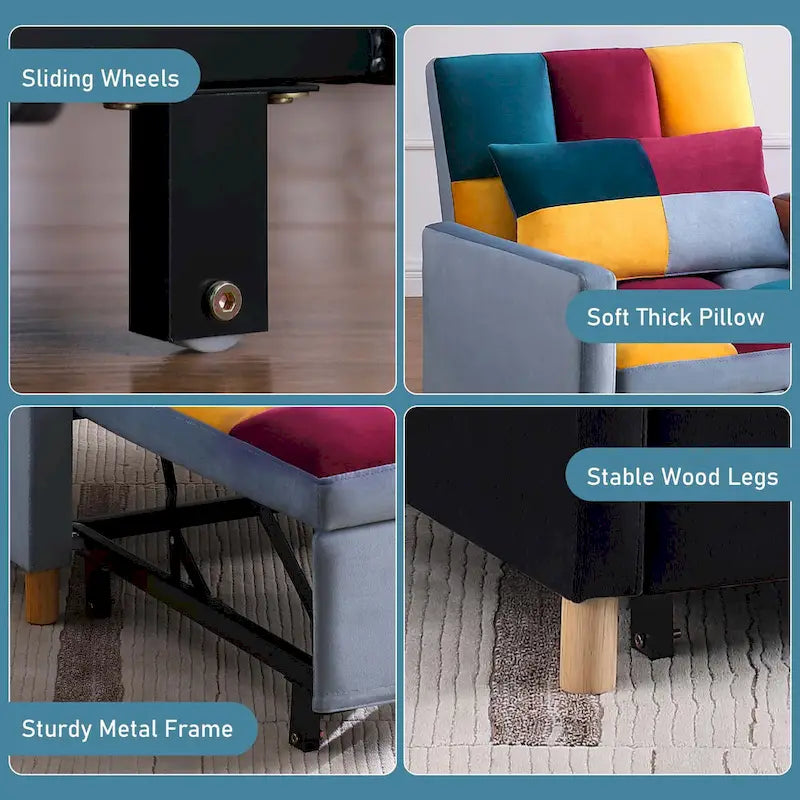 Canapé-Lit Convertible une Place avec Oreiller – Sanzelize Design