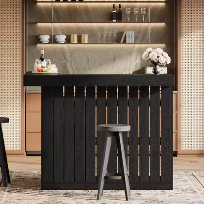 Bar de salon en L, bar à liqueurs d'angle à 4 niveaux avec étagères de rangement et porte-verres à vin pour pub à – Sanzelize Design