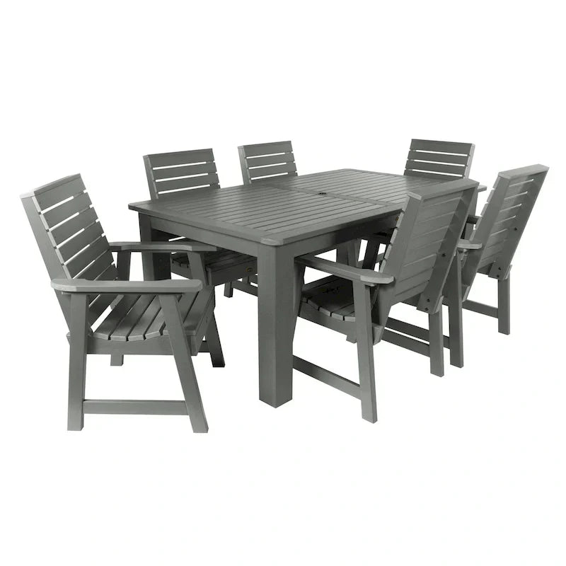 Ensemble de salle à manger d'extérieur 7 pièces, table 107 x 183 cm – Sanzelize Design