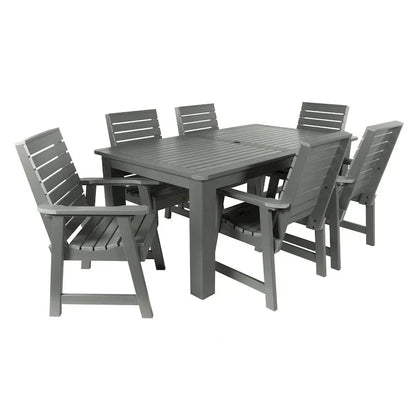 Ensemble de salle à manger d'extérieur 7 pièces, table 107 x 183 cm – Sanzelize Design