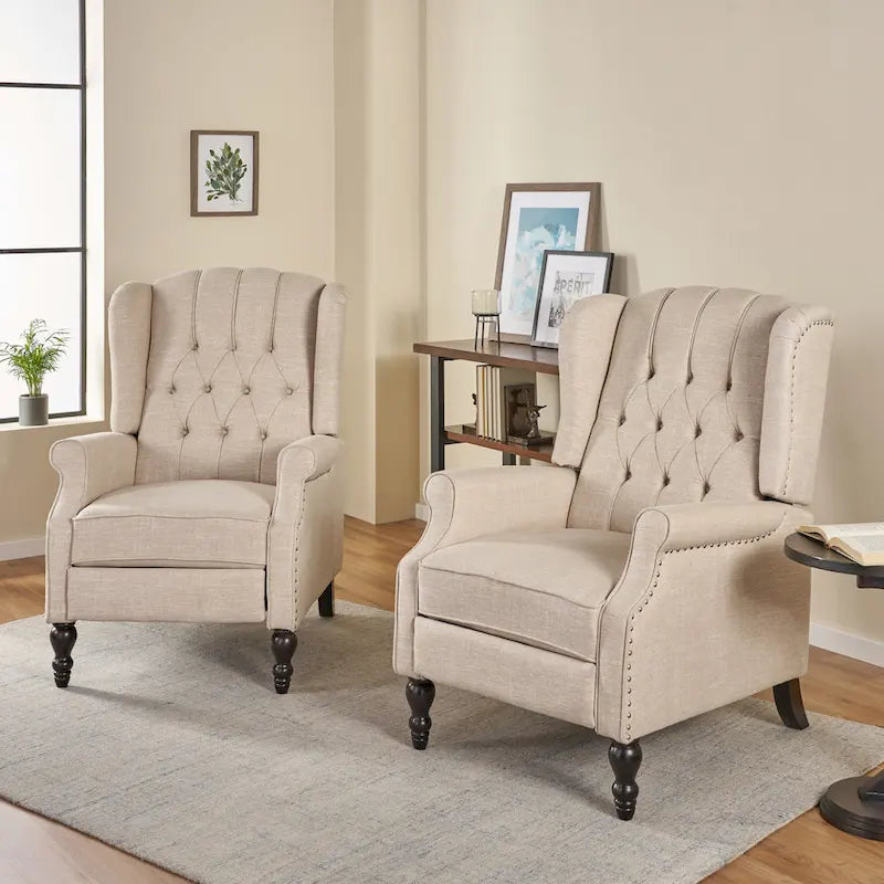 Fauteuils inclinables en tissu touffeté Walter (lot de 2) – Sanzelize Design