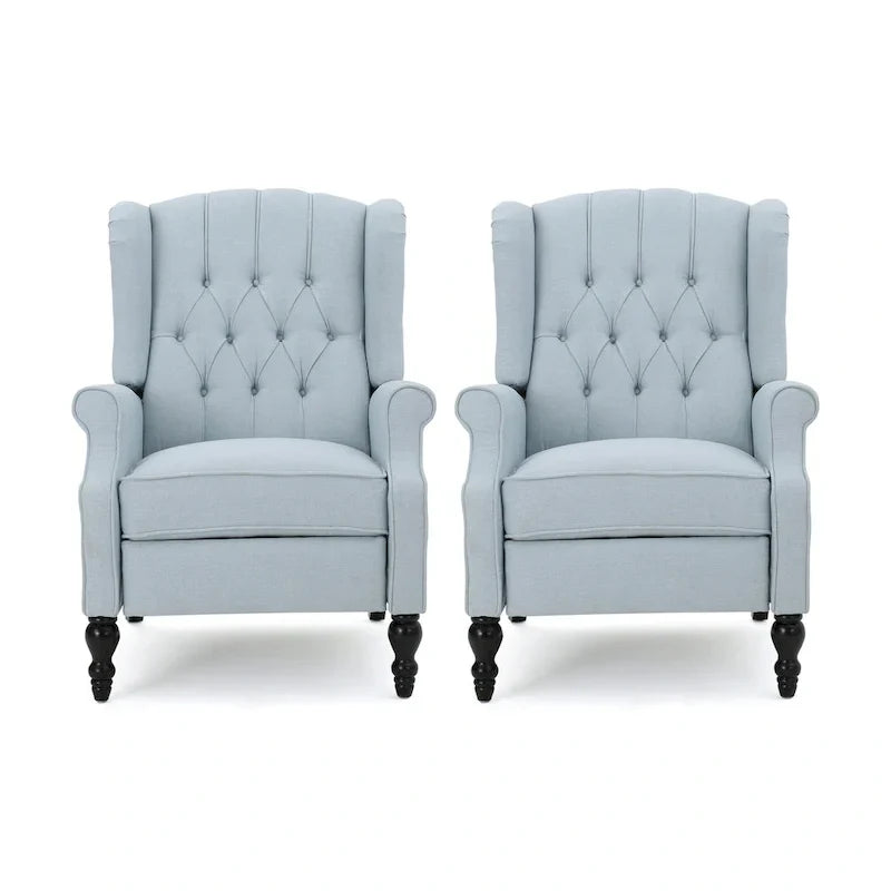 Fauteuils inclinables en tissu touffeté Walter (lot de 2) – Sanzelize Design